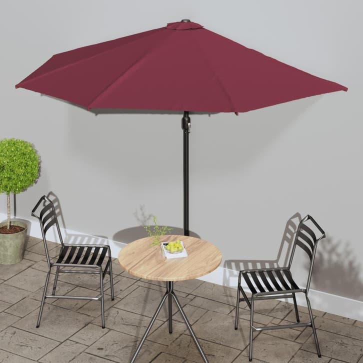vidaXL Balkonparasol half aluminium paal 300x155x223 cm, Tuin en Terras, Parasols, Nieuw, Verzenden
