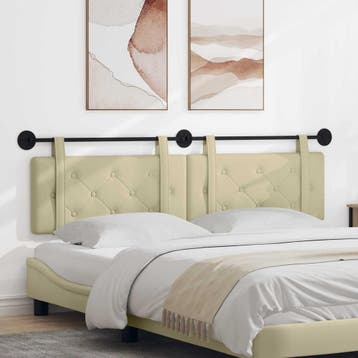 vidaXL Hangend hoofdbord Crème Kunstleer, Verzenden, Nieuw