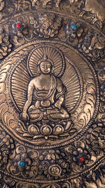 Mandala tibétain de Bouddha - Antique - Cuivre - 1970-1980 -