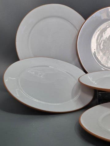 Inta Cado Keramik Teller Set 7-teilig Terrakotta Weiß -