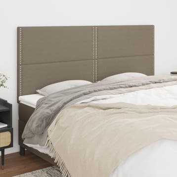 vidaXL Hoofdbord taupe 200x5x118/128 cm Stof, Verzenden, Nieuw