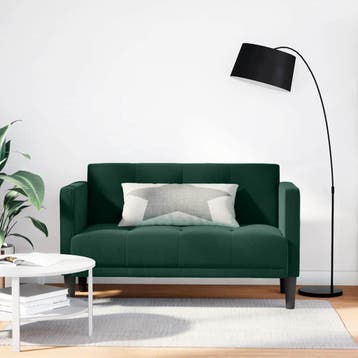 vidaXL Loveseat bank / zetel donkergroen 111 cm fluweel, Huis en Inrichting, Verzenden, Nieuw