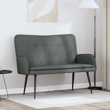vidaXL 2-Zits Sofa Donkergrijs 115 x 61 x 87 cm Stof, Verzenden, Nieuw