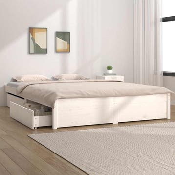 vidaXL Bedframe met lades wit 180x200 cm, Huis en Inrichting, Slaapkamer | Bedden, Verzenden, Nieuw