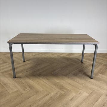 Eromes kantinetafel 160x80 cm, midden eiken - grijs, Bureau