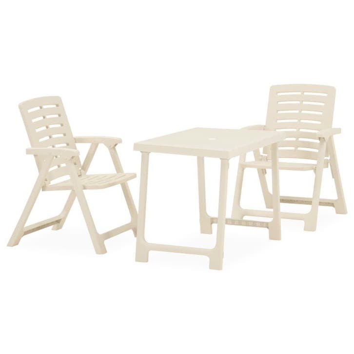 Bistroset Wit | 36% Korting | Retour Deal!, Tuin en Terras, Tuinsets en Loungesets, Stoel, Nieuw, Kunststof, Tuinset, 2 zitplaatsen