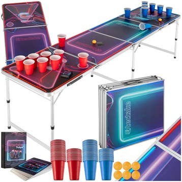 Aluminium bierpongtafel BeerWars I met ledverlichting, Hobby & Loisirs créatifs, Articles de fête, Verzenden