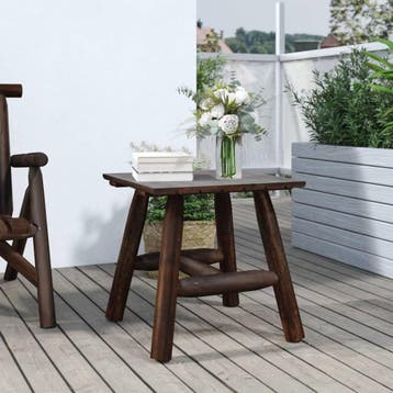 vidaXL Bijzettafel 49x49x50 cm massief vurenhout, Verzenden, Nieuw
