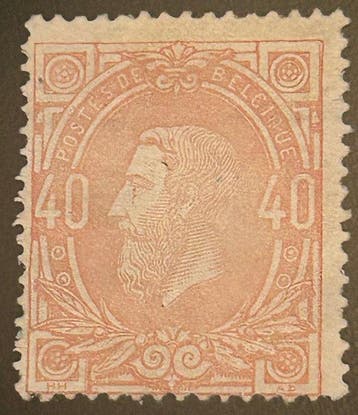 Belgique 1869/1883 - Leopold II : 40c Rose en 3 nuances -, Postzegels en Munten, Gestempeld