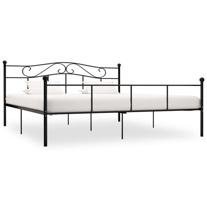vidaXL Bedframe metaal zwart 180x200 cm, Maison & Meubles, Chambre à coucher | Lits, Envoi
