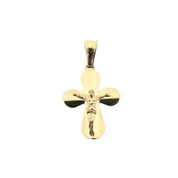 Gouden hanger van een kruis met corpus (Hanger of bedel), Ophalen of Verzenden