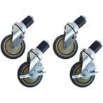 Wielenset | Maxima Werktafels | 4 Wielen (2 Geremd) |, Verzenden, Nieuw in verpakking