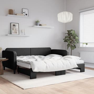 vidaXL Slaapbank met onderschuifbed en matrassen 100x200 cm, Verzenden