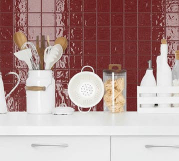 Wandtegel Ragno Elements Licht Relieve Ruby Rood Glans 10x10, Ophalen of Verzenden, Wandtegels
