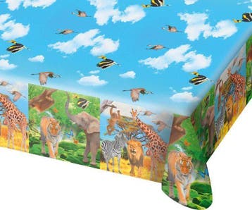 Dieren Tafelkleed Safari 1,8m, Hobby en Vrije tijd, Verzenden, Nieuw