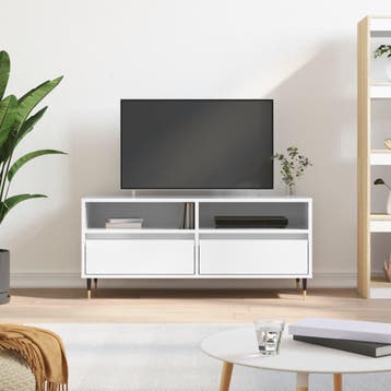 vidaXL Tv-meubel 100x34,5x44,5 cm bewerkt hout hoogglans wit, Verzenden, Nieuw