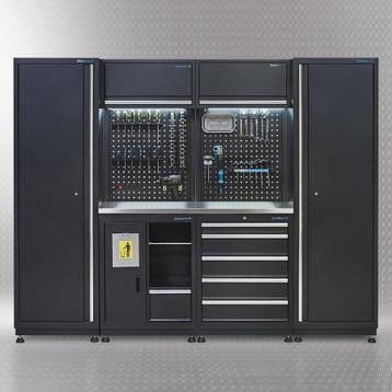 Datona Werkplaatsinrichting PREMIUM met RVS werkblad 250 cm, Ophalen of Verzenden