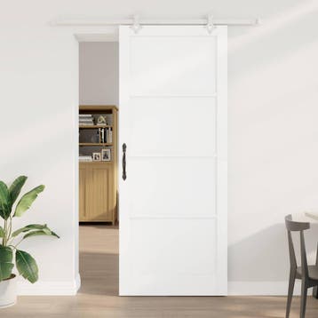 vidaXL Schuifdeur 93 x 232 cm Bewerkt hout Wit, Verzenden, Nieuw