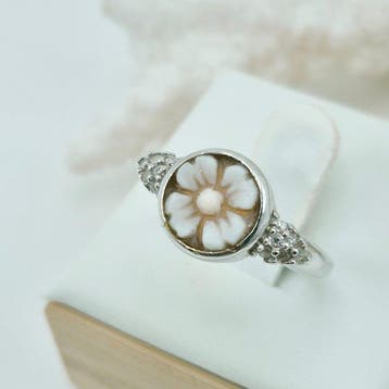 Zilver, Zonder reservering - Ring - Handgegraveerde camee