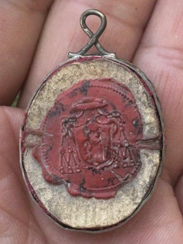 Reliekhouder - Brons, Glas, Textiel - 1850-1900 - Heilige