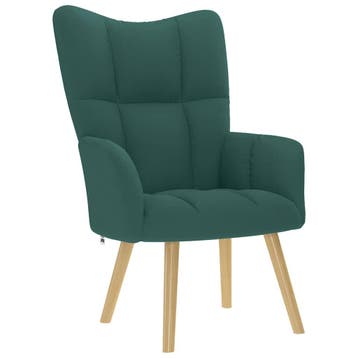 vidaXL Relaxstoel stof donkergoen, Verzenden, Nieuw