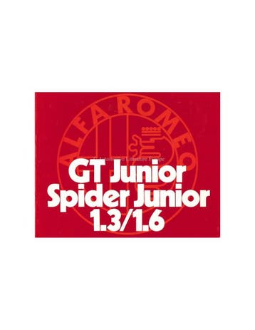 1972 ALFA ROMEO 1300 / 1600 GT JUNIOR & SPIDER BROCHURE