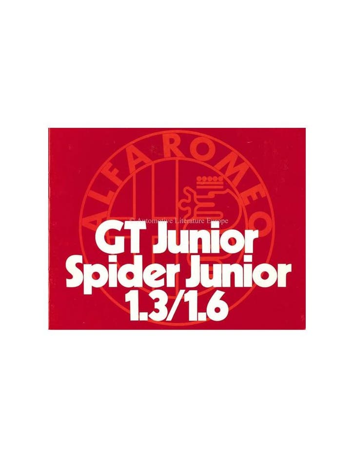 1972 ALFA ROMEO 1300 / 1600 GT JUNIOR & SPIDER BROCHURE, Livres, Autos | Brochures & Magazines
