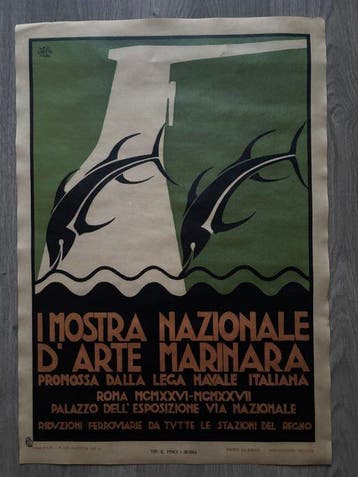 Cortona - Manifesto Mostra Nazionale d’Arte Marinara – Roma,