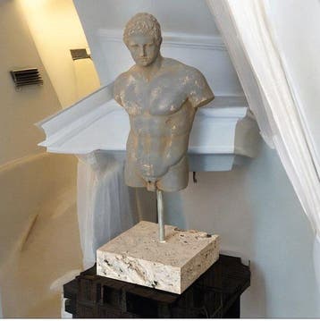 sculptuur, Dorso Eracle su base marmo - 50 cm - Gegoten