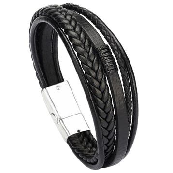 Fako Bijoux - Armband Heren - Zwart 5 Snoeren - Mannen -, Handtassen en Accessoires, Verzenden, Nieuw