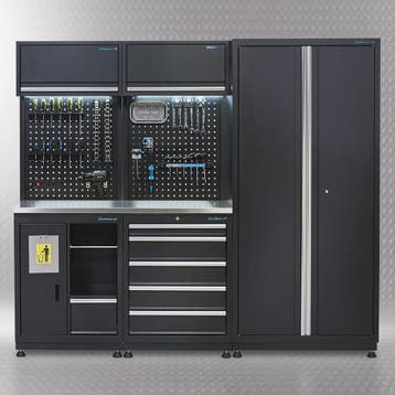 Datona Werkplaatsinrichting PREMIUM met RVS werkblad 225 cm, Doe-het-zelf en Bouw, Ophalen of Verzenden, Nieuw