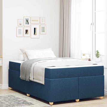 vidaXL Bedframe met matras Blauw 120 x 190 cm Stof, Verzenden, Nieuw