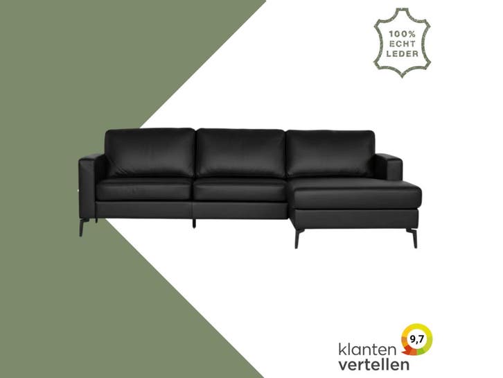 Leren hoekbank Match - 2.5-zits arm links + Longchair arm, Antiek en Kunst, Antiek | Meubels | Stoelen en Sofa's, Ophalen of Verzenden