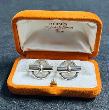 Hermès - Boutons de manchette - Chaine d‘ancre Argent