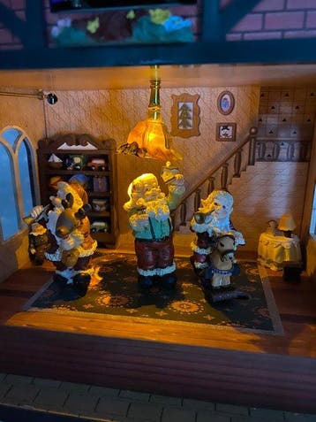 Kerstdecoratie - Vintage kerstdoos met licht, muziek en, Diversen, Nieuw