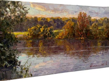 Sergei Flitov (1964) - Silence du Soir sur la Rivière, Antiek en Kunst, Kunst | Schilderijen | Klassiek