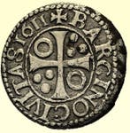 Espagne. Philippe IV. 1/2 Croat 1611. Barcelona. (Cal-374).