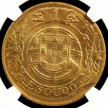 Portugal. Republic. 1 Escudo 1924 - NGC - MS 65 - DOUBLED, Postzegels en Munten, Munten | Europa | Niet-Euromunten