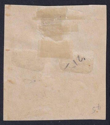 België 1866 - Kleine leeuw - 1c grijs ongetand, blok van 4 -, Gestempeld