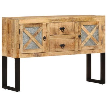 vidaXL Dressoir 110x30x74 cm ruw mangohout, Verzenden, Nieuw