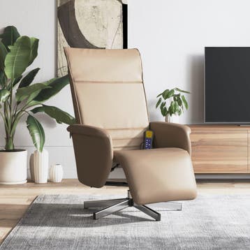 vidaXL Fauteuil verstelbaar met voetensteun kunstleer, Verzenden
