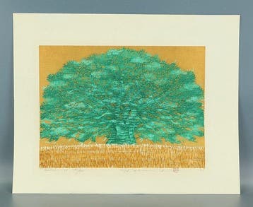 Original Woodblock Print - Tree Scene 76 - 187/300 - 1997