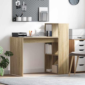 vidaXL Bureau Sonoma Eik Bewerkt hout 108 x 55 x 103.5 cm, Verzenden, Nieuw
