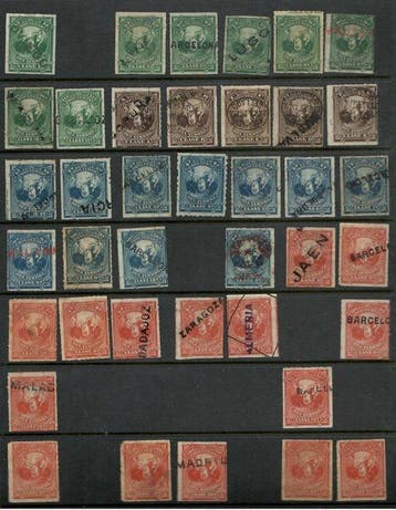 Spanje 1876/1879 - Loting van fiscale zegels van De