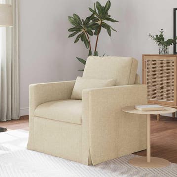 vidaXL bank / zetel Crème 78 x 78 x 80 cm Stof, Verzenden, Nieuw