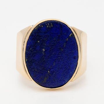 Ring - 14 karaat Geel goud - Lapis Lazuli