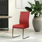 Leren eetkamerstoel Remix - Toledo Red (rood) - Sledepoot, Huis en Inrichting, Stoelen, Nieuw, Ophalen of Verzenden, Rood, Industrieel, Modern