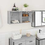 vidaXL Badkamerwandkast 80x25x40 cm bewerkt hout grijs, Verzenden
