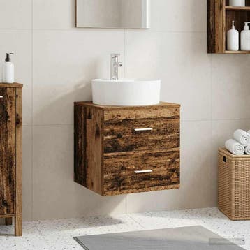 vidaXL Wandgemonteerde wastafel van een meubel Oud hout, Verzenden, Nieuw