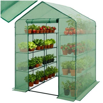 Foliekas met vierkant oppervlak 143x143x195cm - groen, Verzenden, Nieuw